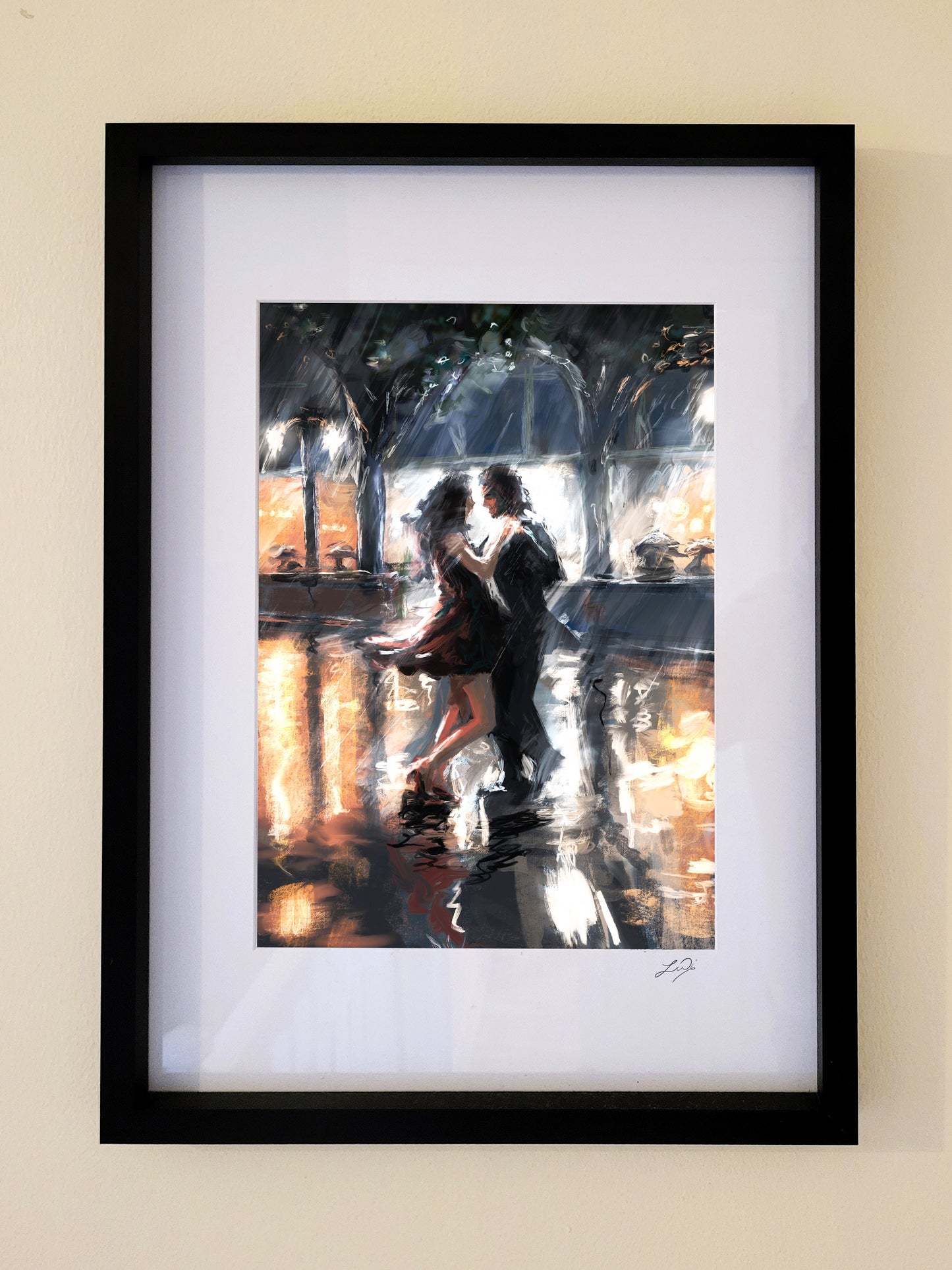 "Only Us and the Rain." Painting, Frameable Greeting Card