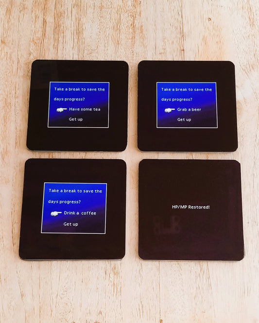 Retro RPG FF Metal Coasters