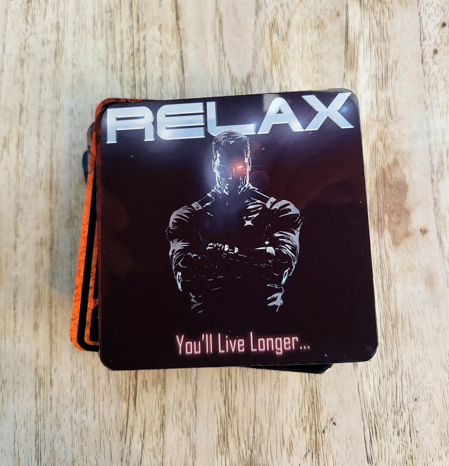 Retro Terminator Metal Coasters